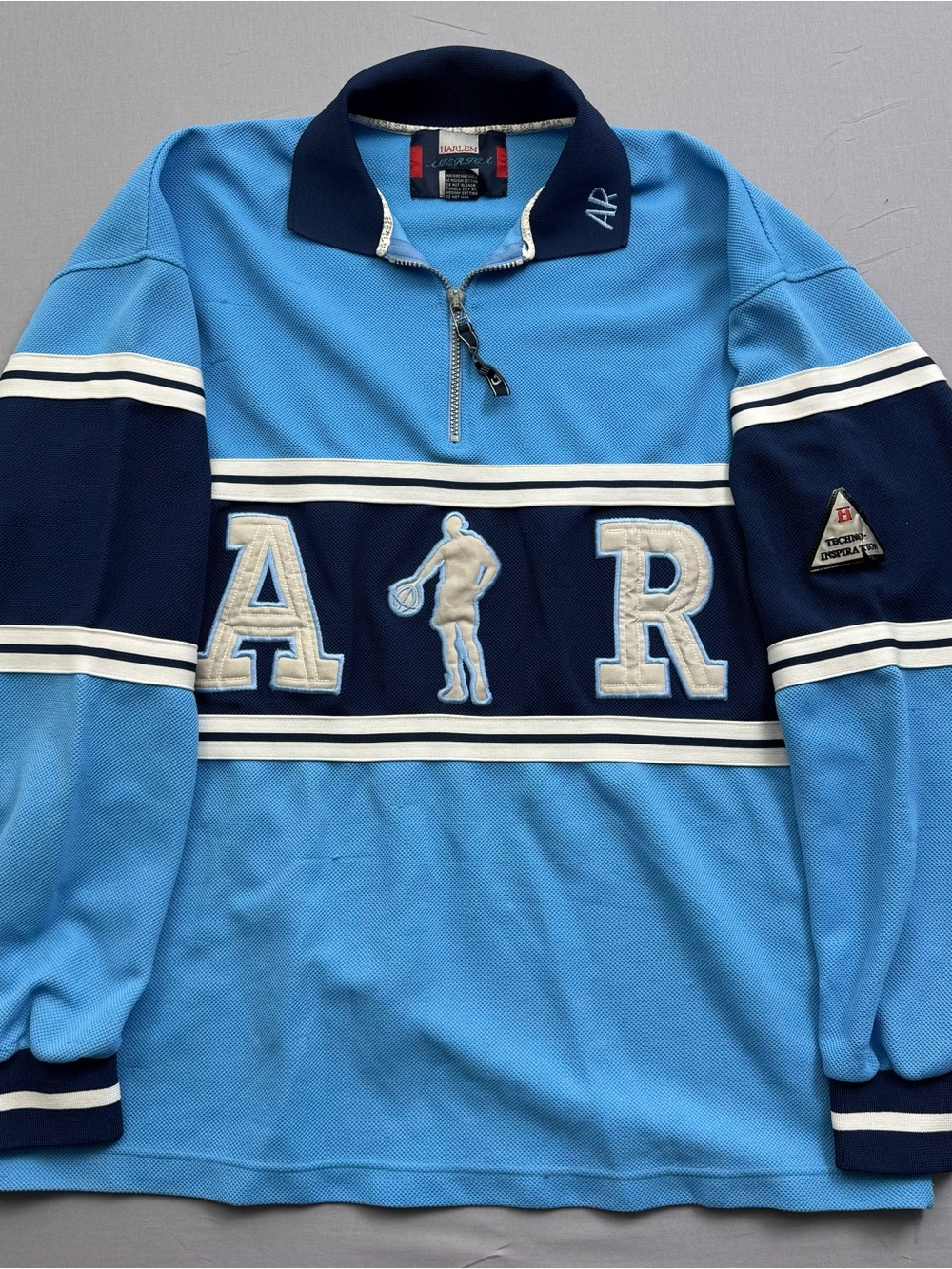Vintage Harlem America Gear Techno Inspiration Polo Colorblock Men XL Basketball